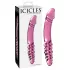 Icicles No. 57 - dildo dublu cu penis - sticlă - roz