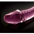 Icicles Nr. 57 - Dildo cu Două Capete din Sticlă, Roz (formă de penis)