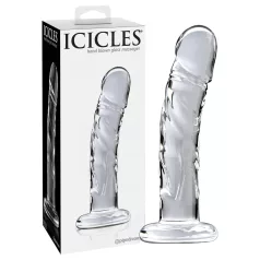 Icicles No. 62 - dildo din sticlă cu penis - transparent