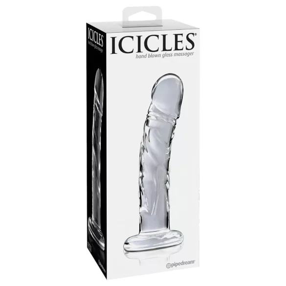Icicles No. 62 - dildo din sticlă cu penis - transparent
