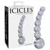 Icicles No. 66 - dildo din sticlă curbat cu bile - transparent