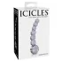 Icicles No. 66 - dildo din sticlă curbat cu bile - transparent