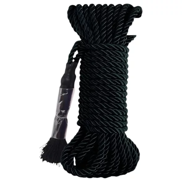 Fetish Silky Rope - funie de bondage shibari (10 m, negru)
