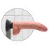 King Cock 9 - dildo flexibil cu ventuză - vibrator 26cm - culoare naturală