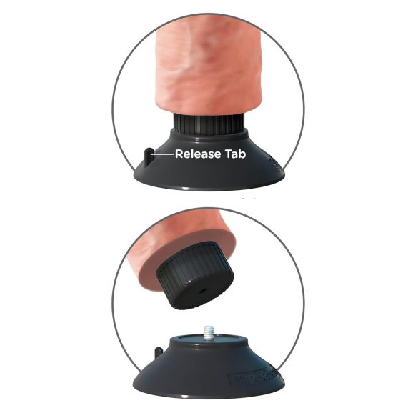 King Cock 9 - dildo flexibil cu ventuză - vibrator 26cm - culoare naturală