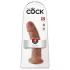 King Cock - dildou realist cu ventuză - 23cm - culoare natur închis