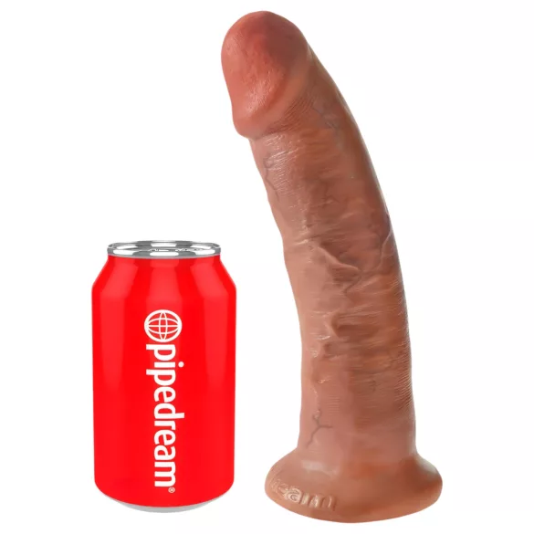 King Cock - dildou realist cu ventuză - 23cm - culoare natur închis