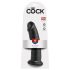 King Cock - dildo cu ventuză - negru - 23 cm