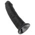 King Cock - dildo cu ventuză - negru - 23 cm