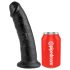 King Cock - dildo cu ventuză - negru - 23 cm
