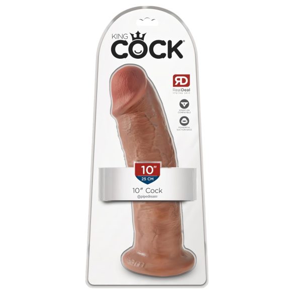 King Cock 10 - dildo mare cu ventuză (25cm) - natur închis