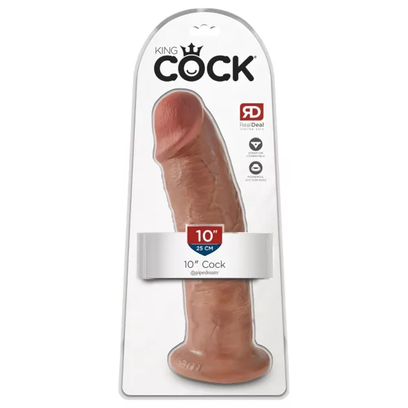 King Cock 10 - dildo mare cu ventuză (25 cm) - natur închis