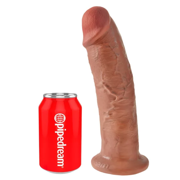 King Cock 10 - dildo mare cu ventuză (25 cm) - natur închis
