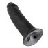 King Cock 10 - dildo cu ventuză (25cm) - negru