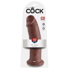 King Cock 10 - dildo cu ventuză mare - 25cm - maro