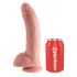 King Cock - dildo realist cu ventuză și testicule - 23cm natur