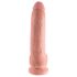 King Cock - dildo realist cu ventuză și testicule - 23cm natur