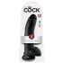 King Cock - dildo realist cu ventuză și testicule - 23cm - negru