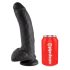 King Cock - dildo realist cu ventuză și testicule - 23cm - negru