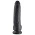 King Cock - dildo realist cu ventuză și testicule - 23cm - negru