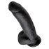 King Cock - dildo realist cu ventuză și testicule - 23cm - negru