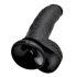 King Cock - dildo realist cu ventuză și testicule - 23cm - negru
