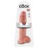 King Cock 11 - dildo cu ventuză și testicule (28 cm) - natural