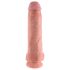 King Cock - dildo cu ventuză și testicule - 28cm natur