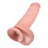 King Cock - dildo cu ventuză și testicule - 28cm natur