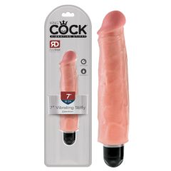   King Cock 7 Stiffy - vibrator impermeabil, realist (18cm) - natural