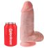 King Cock - dildo cu ventuză și testicule - 23cm - culoare naturală