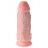 King Cock 9 Chubby - dildo cu ventuză și testicule (23cm) - natural