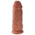 King Cock - dildo realist cu ventuză - 23cm - nuanță închisă natur