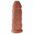 King Cock - dildo realist cu ventuză - 23cm - nuanță închisă natur