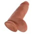 King Cock - dildo realist cu ventuză - 23cm - nuanță închisă natur