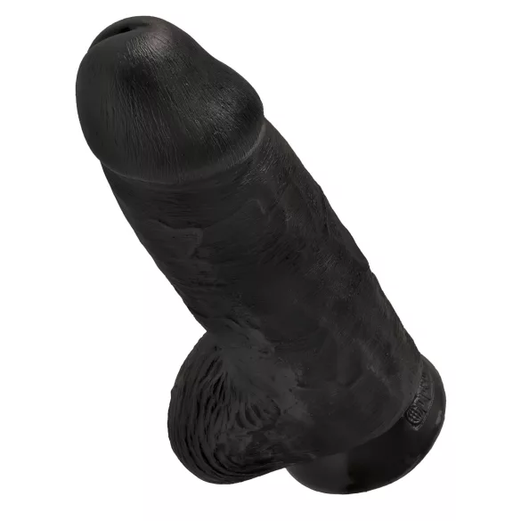 King Cock - dildou cu ventuză și testicule - 23cm - negru