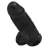 King Cock - dildou cu ventuză și testicule - 23cm - negru