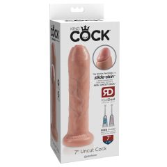 King Cock 7 Uncut - dildo realistic (18cm) - natural