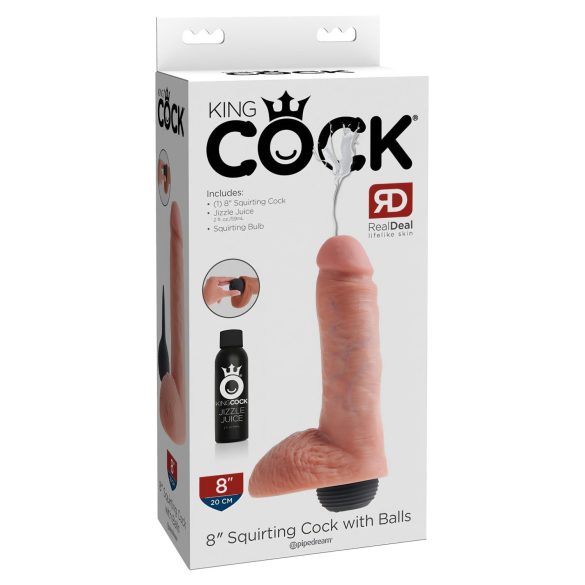 King Cock 8 - dildo realist cu jet (20cm) - culoare naturală