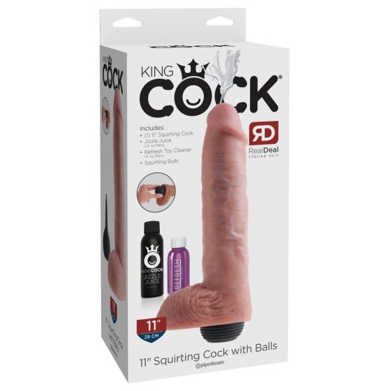 King Cock 11 - Dildo realist cu ejaculare (28cm) - natural