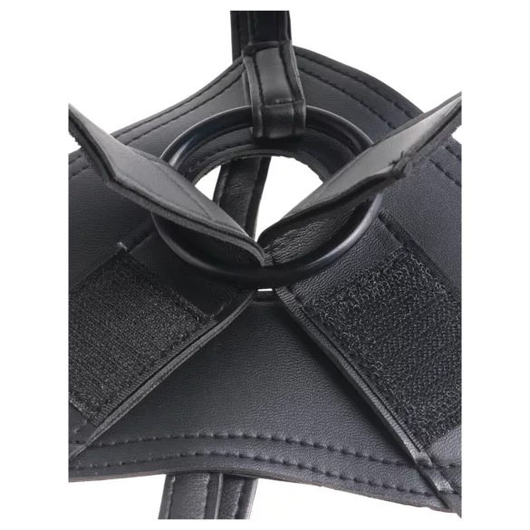 King Cock - dildo cu ham pentru strap-on - negru - 18 cm