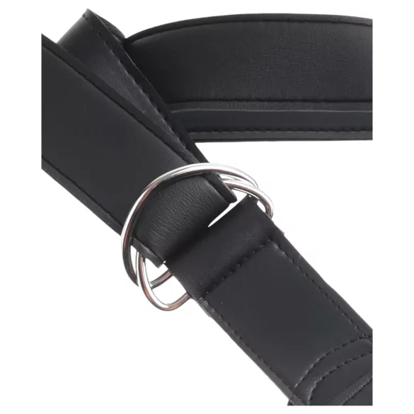 King Cock - dildo cu ham pentru strap-on - negru - 18 cm