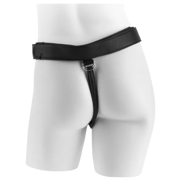 King Cock - dildo cu ham pentru strap-on - negru - 18 cm