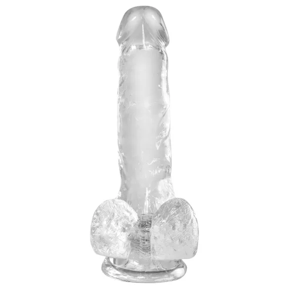 King Cock Clear 6 - dildo cu ventuză și testicule - 15 cm