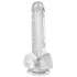King Cock Clear 6 - dildo cu ventuză și testicule - 15 cm