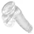 King Cock Clear 6 - dildo cu ventuză și testicule - 15 cm