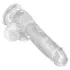 King Cock Clear 6 - dildo cu ventuză și testicule - 15 cm
