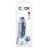 King Cock Clear 7 - dildo cu ventuză și testicule (18 cm)