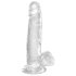 King Cock Clear 7 - dildo cu ventuză și testicule (18 cm)