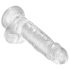 King Cock Clear 7 - dildo cu ventuză și testicule (18 cm)